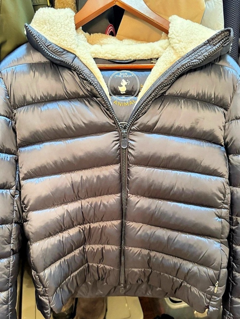 Save The Duck Gretel Faux Shearling Lining Hooded Puffer Jacket Hooded Puffer- N